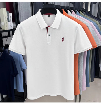100% pure cotton men's short sleeved polo shirt