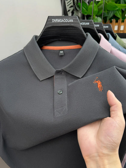 100% pure cotton men's short sleeved polo shirt