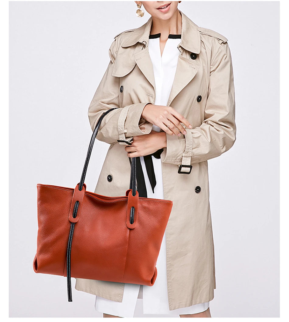 100% Genuine Cowhide Women Shoulder Bag High Quality Women Luxury Handbags Brand Crossbody Bags for Women leather Bag Tote bag