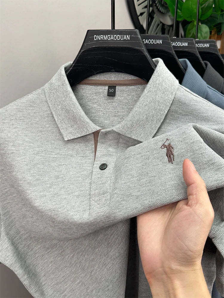 100% pure cotton men's short sleeved polo shirt