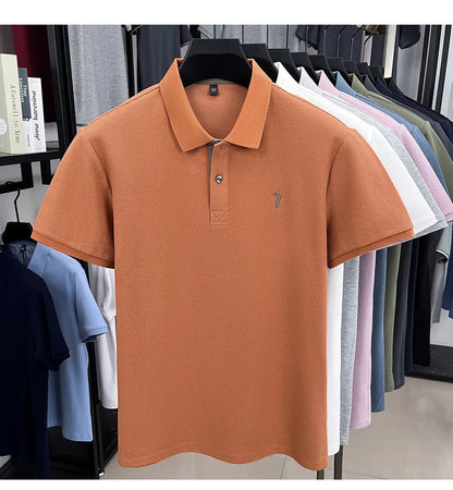 100% pure cotton men's short sleeved polo shirt