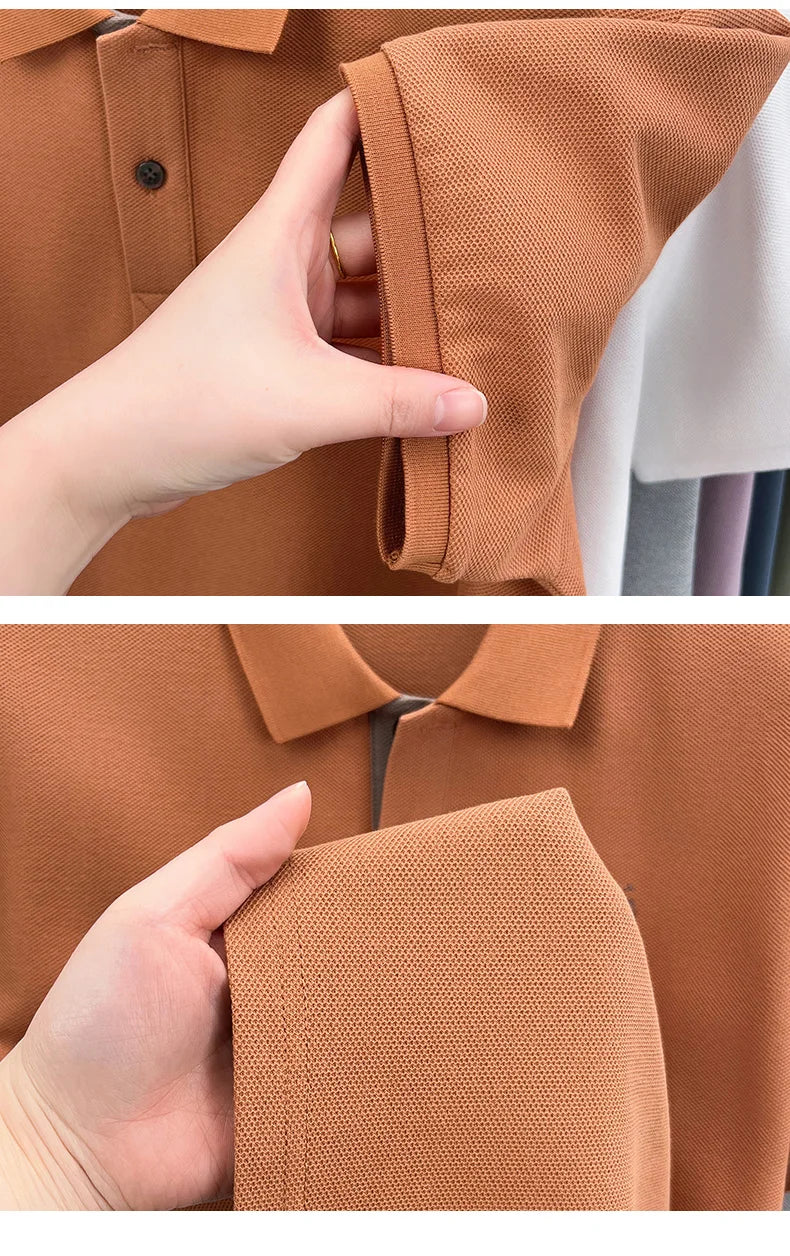 100% pure cotton men's short sleeved polo shirt