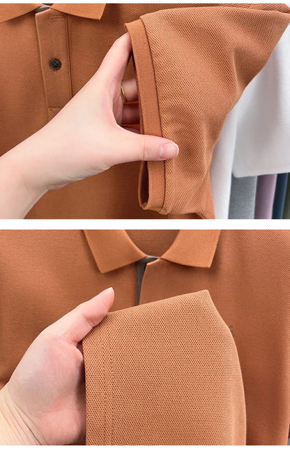 100% pure cotton men's short sleeved polo shirt