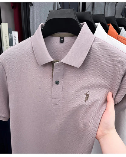 100% pure cotton men's short sleeved polo shirt