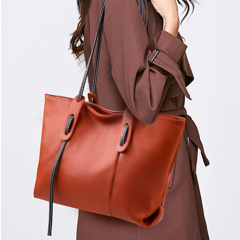 100% Genuine Cowhide Women Shoulder Bag High Quality Women Luxury Handbags Brand Crossbody Bags for Women leather Bag Tote bag