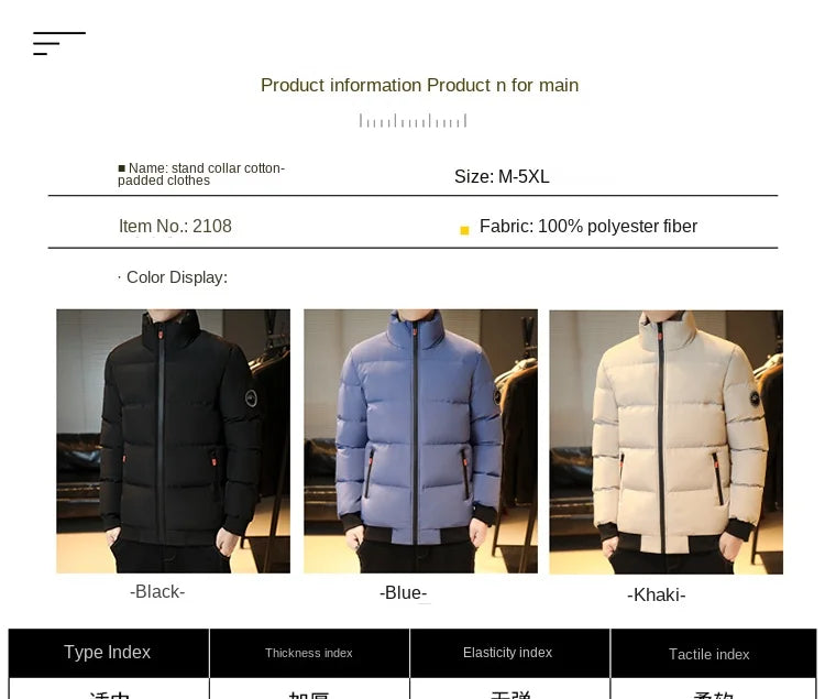 2023 explosive autumn and winter cotton-padded men's fashion brand warm cotton-padded jacket on cotton-padded coat coat