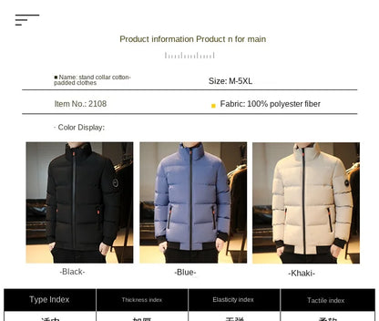 2023 explosive autumn and winter cotton-padded men's fashion brand warm cotton-padded jacket on cotton-padded coat coat
