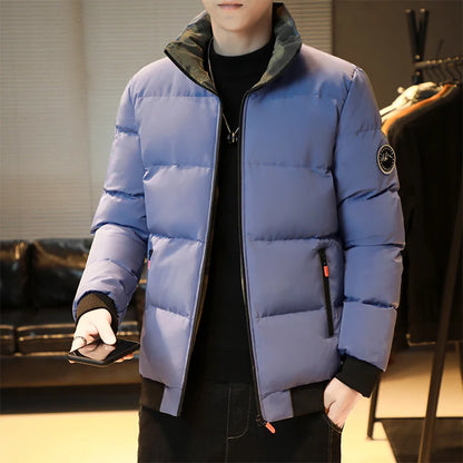 2023 explosive autumn and winter cotton-padded men's fashion brand warm cotton-padded jacket on cotton-padded coat coat