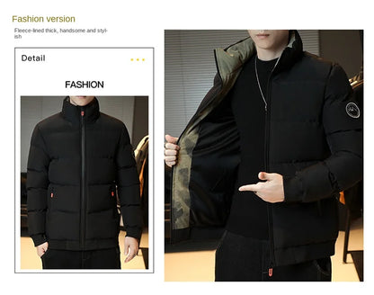 2023 explosive autumn and winter cotton-padded men's fashion brand warm cotton-padded jacket on cotton-padded coat coat