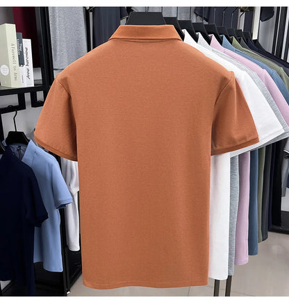 100% pure cotton men's short sleeved polo shirt