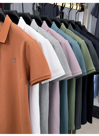 100% pure cotton men's short sleeved polo shirt