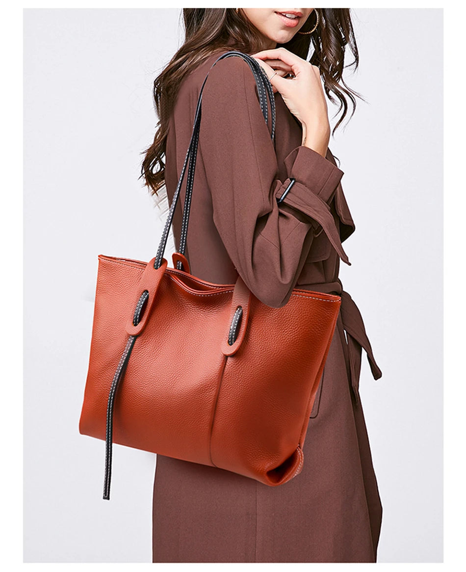 100% Genuine Cowhide Women Shoulder Bag High Quality Women Luxury Handbags Brand Crossbody Bags for Women leather Bag Tote bag